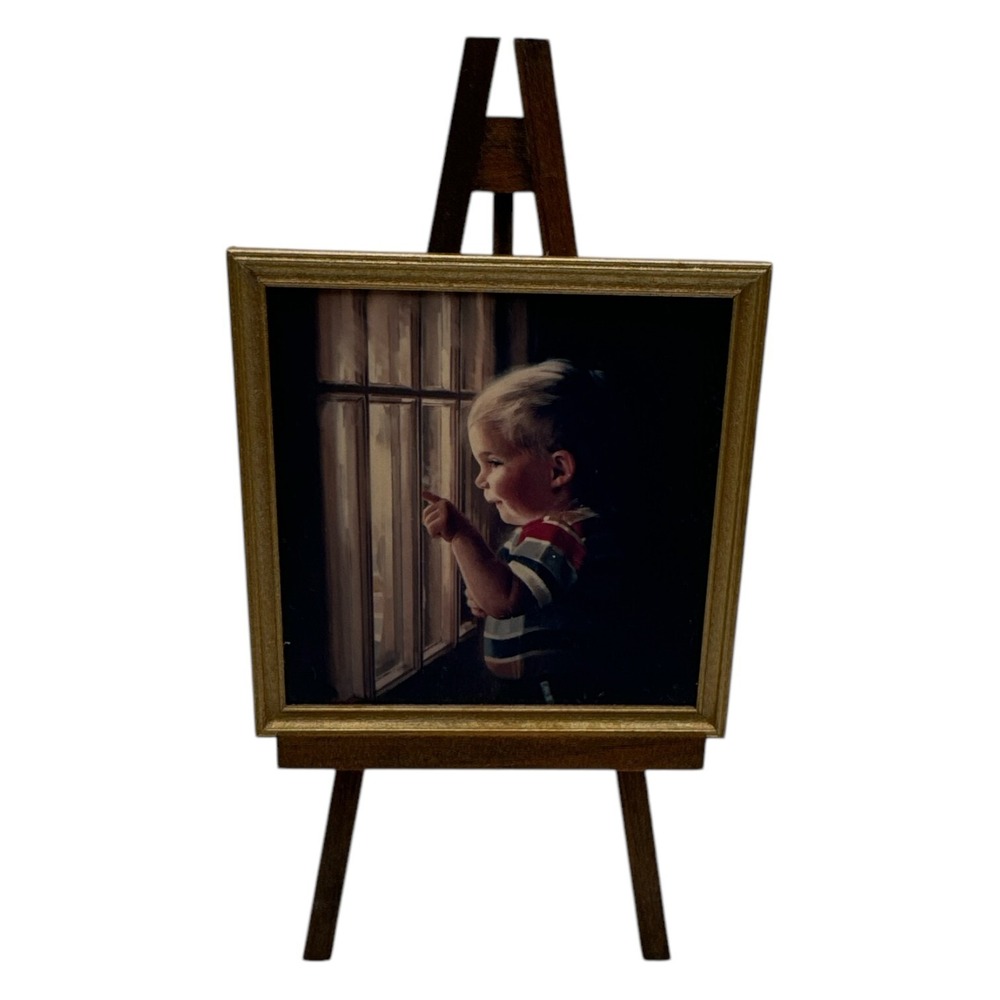 Donald Zolan Daddy's Home 2nd in framed miniature series COA Box, Easel 1992